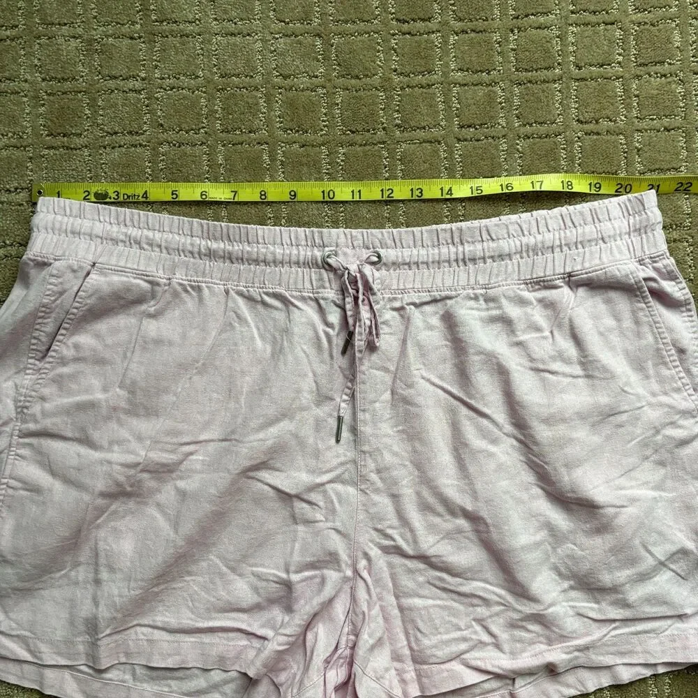 Gap Linen Shorts Women XXL Light Pink Pull On Beachy Vacation Lightweight Casual